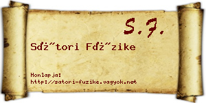 Sátori Füzike névjegykártya